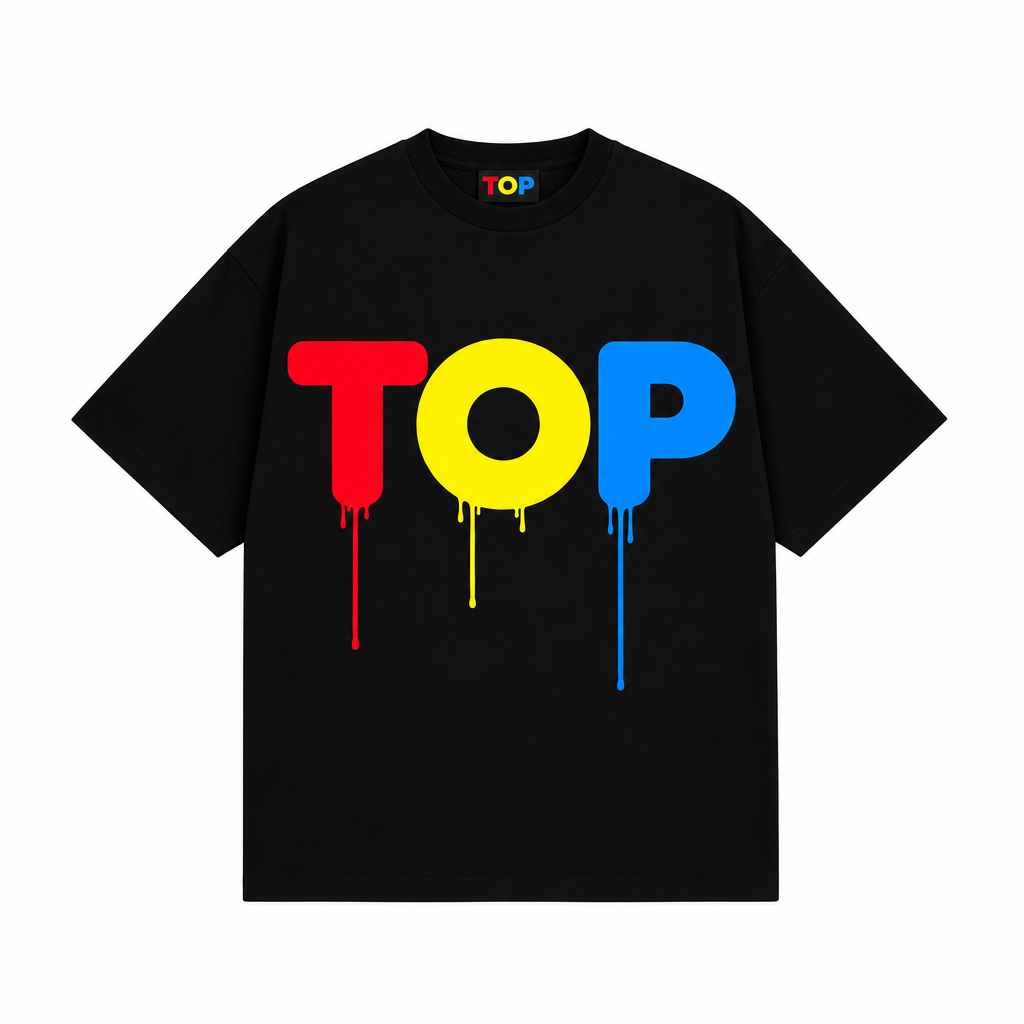 Black Oversized Drip Tee Polished