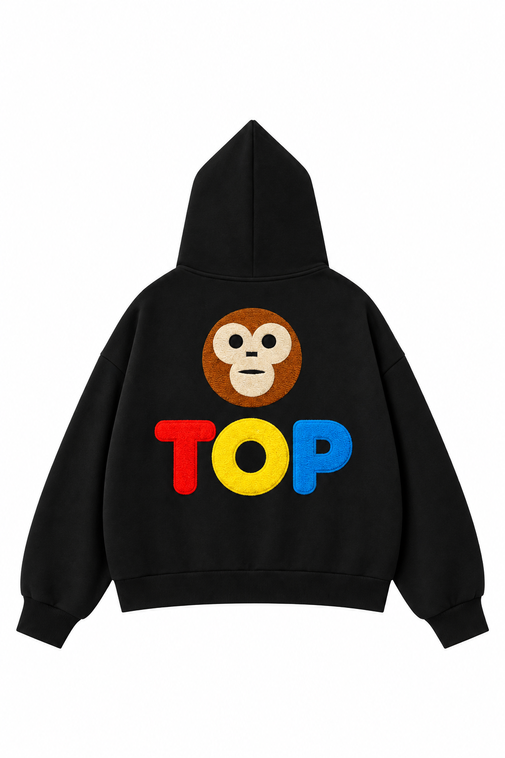 Black Pullover Hoodie Back Polished