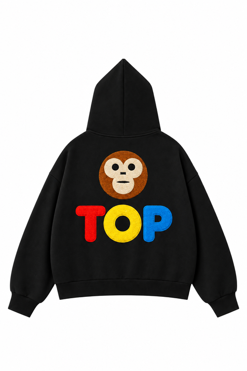 Black Pullover Hoodie Back Polished