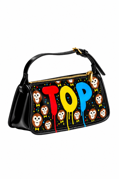 Black TOP Handbag Polished
