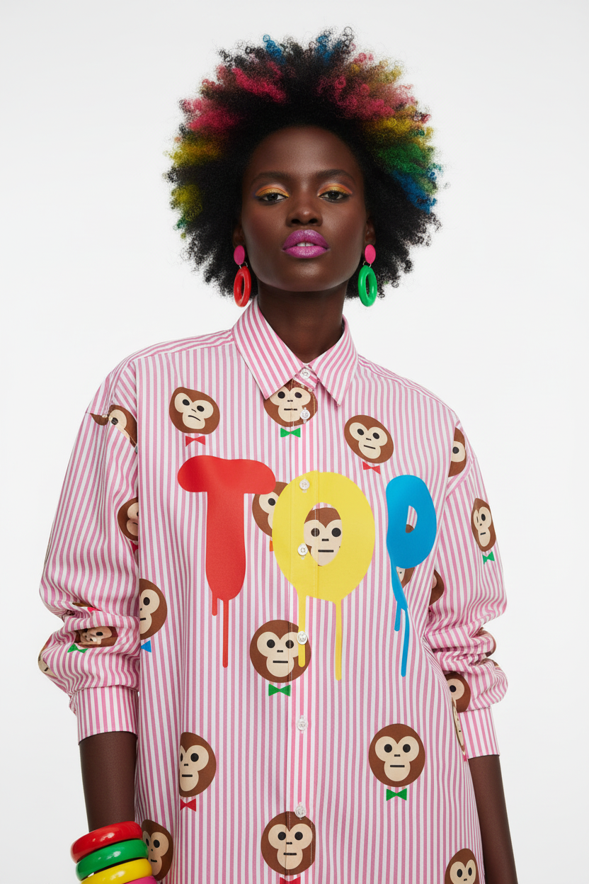 BOSS TOP SHOP Pink Stripe — Slim Colorful South African Model