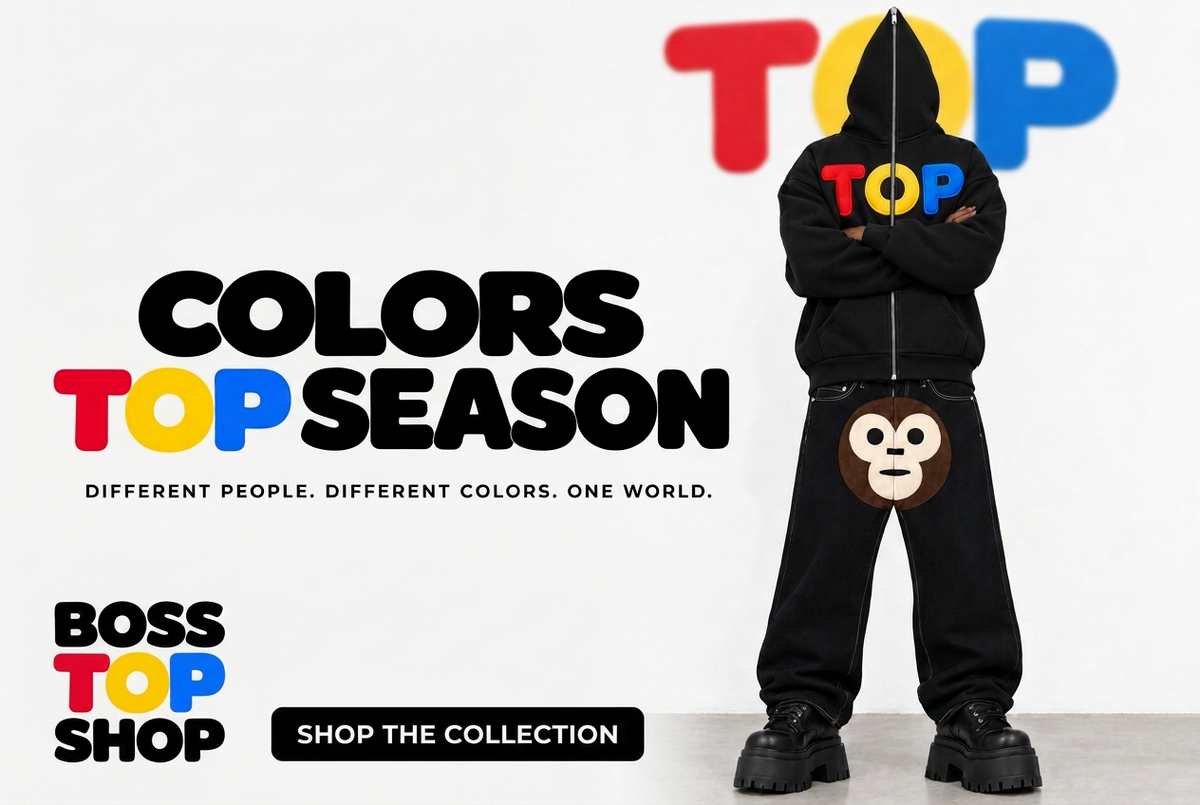 COLORS TOP SEASON HERO WITH STACKED BOSS TOP SHOP LOGO