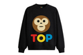 BLACK COTTON TOP COLORS OVERSIZED CREW SWEATSHIRT