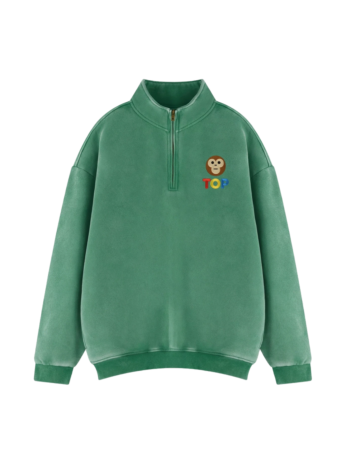 GREEN VINTAGE WASH FLEECE SWEATSHIRT