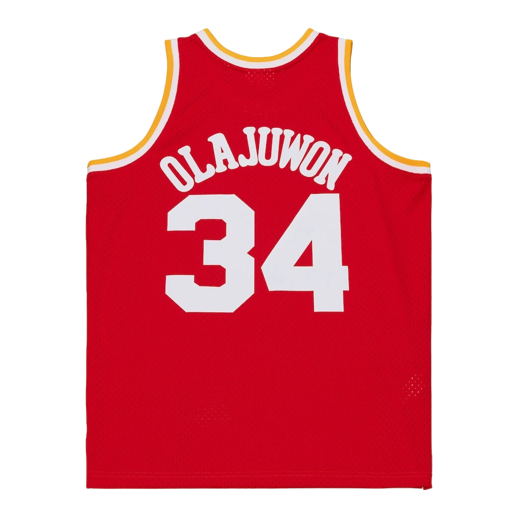 NBA TOP COLORS HAKEEM OLAJUWON 1993-1994 RED SWINGMAN HOUSTON ROCKETS JERSEY