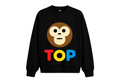 BLACK COTTON TOP COLORS OVERSIZED CREW SWEATSHIRT