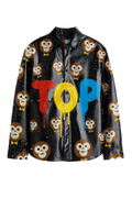 BLACK TOP COLORS LEATHER COATED OVERSHIRT