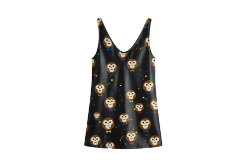 BLACK COLORS DRIP COATED LEATHER TANK TOP