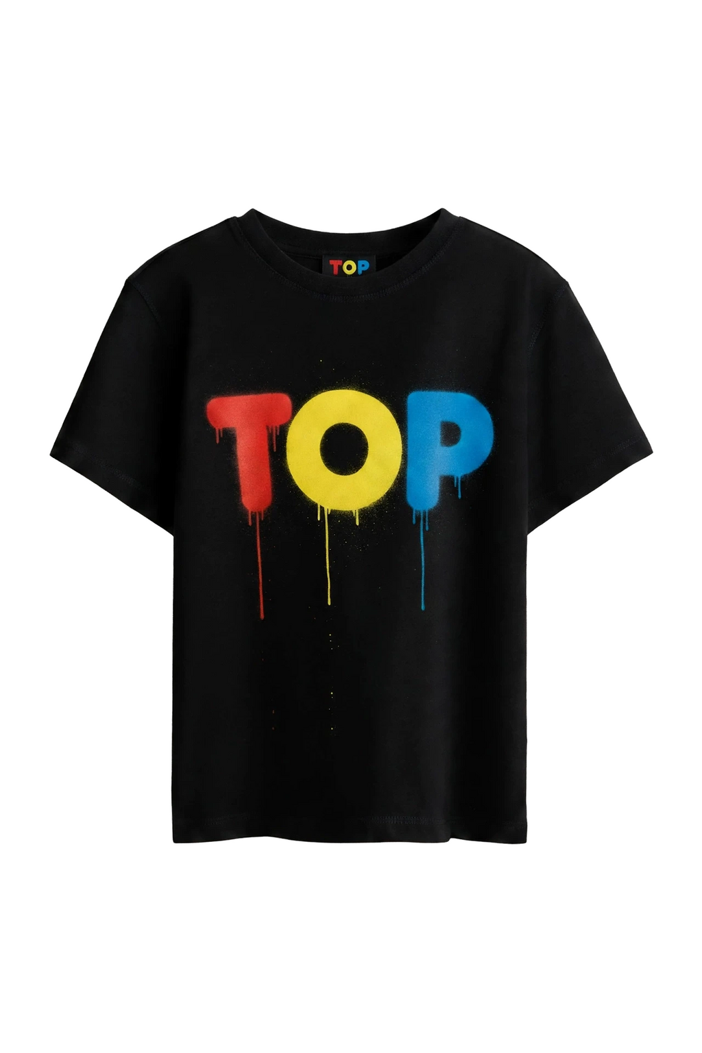 BLACK TOP COLORS DRIP FITTED T-SHIRT