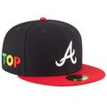 NAVY RED TOP + ATLANTA BRAVES NEW ERA 1995 WORLD SERIES WOOL 59FIFTY FITTED HAT
