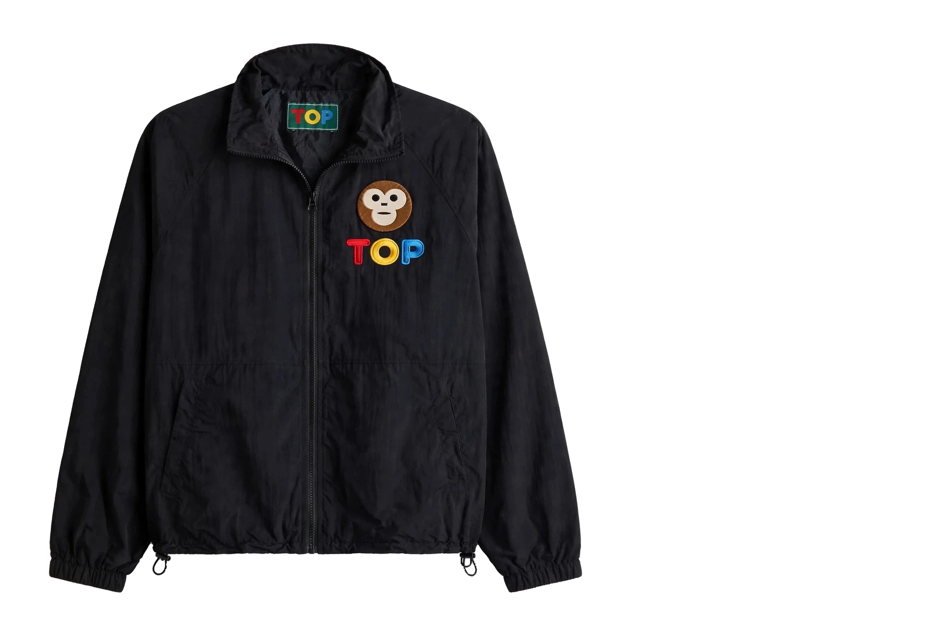 BLACK WINDPROOF AND WATER-REPELLENT JACKET