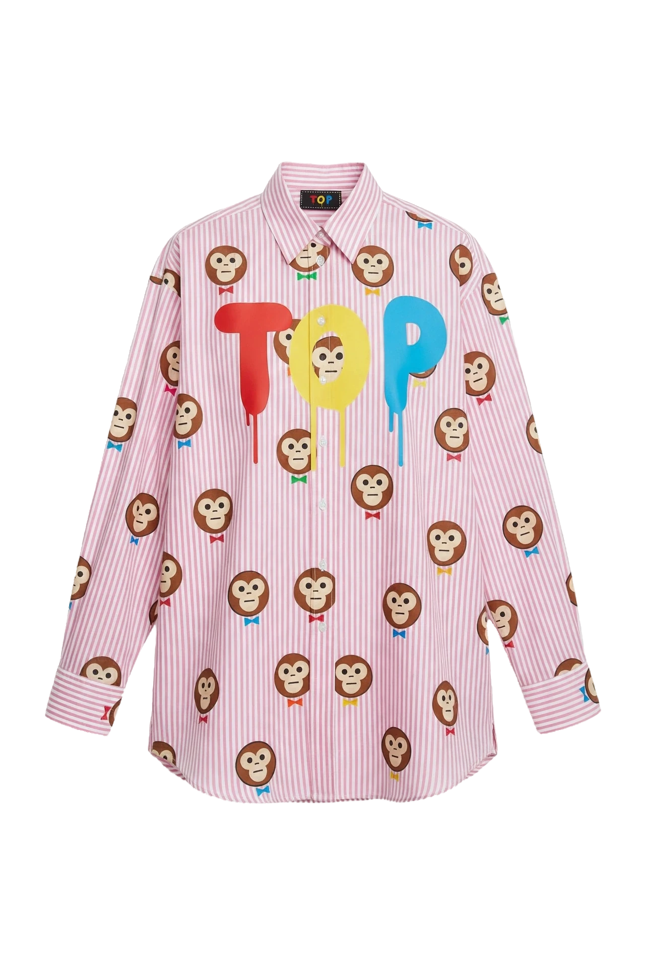 RED STRIPED OVERSIZED BUTTON UP SHIRT