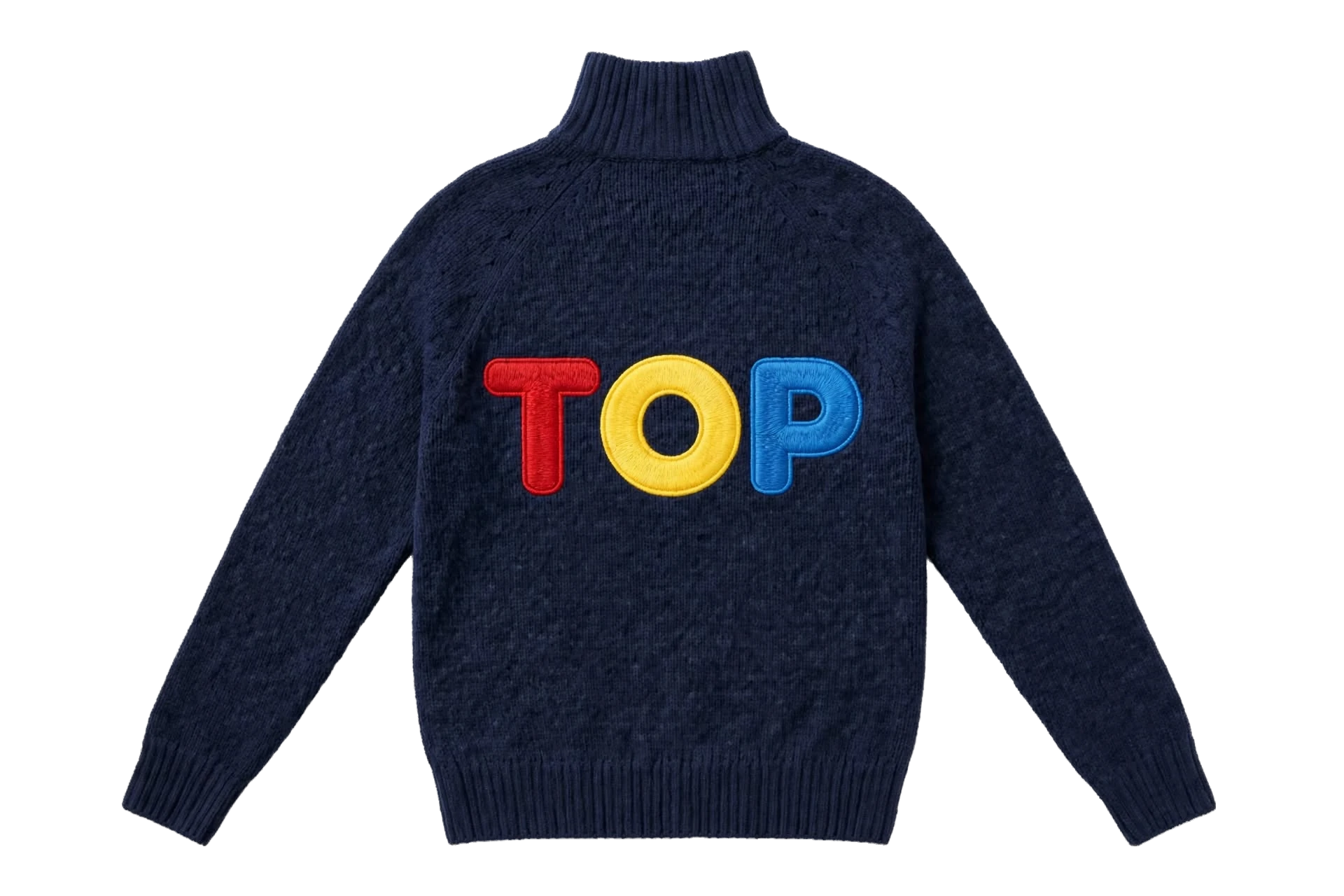 RELAXED-FIT NAVY CHENILLE CARDIGAN WITH ZIPPER