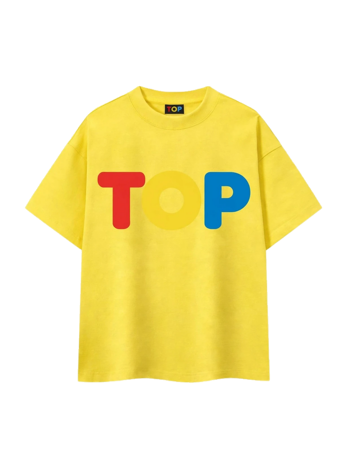 TOP COLORS YELLOW OVERSIZED T-SHIRT
