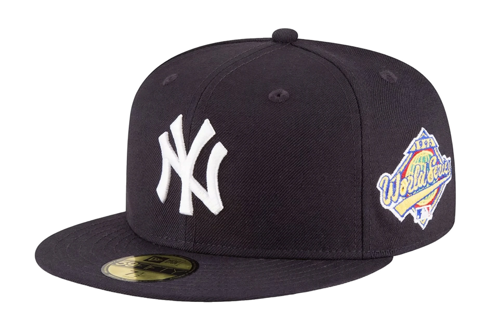 NAVY CAP + NEW YORK YANKEES NEW ERA 1996 WORLD SERIES WOOL 59FIFTY FITTED HAT