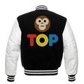 BLACK WOOL WHITE LEATHER TOP VARSITY JACKET
