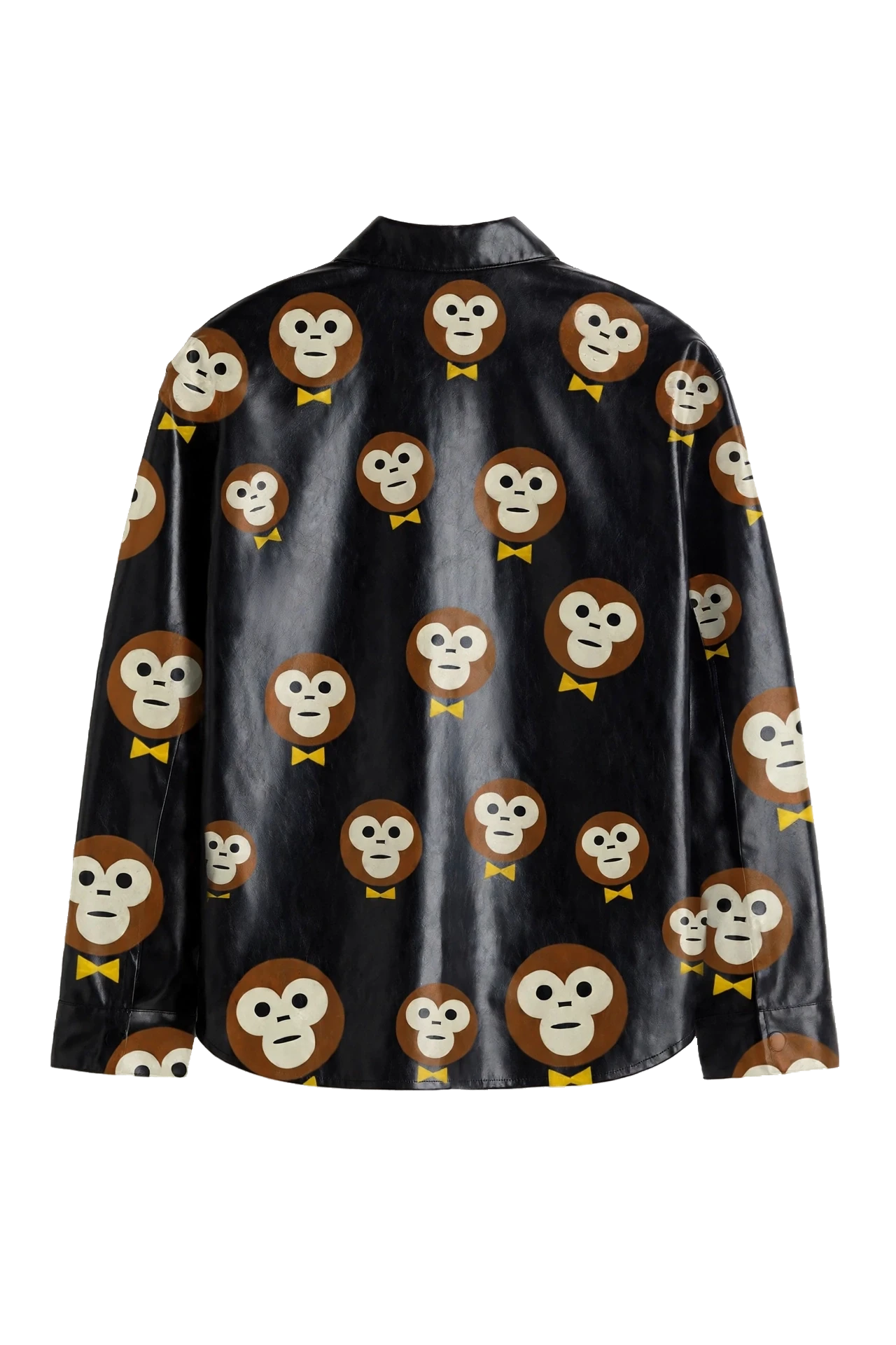 BLACK TOP COLORS LEATHER COATED OVERSHIRT