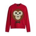 RED CABLE KNIT SWEATER