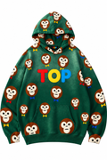 Green Monkey Hoodie Front Sunfade Polished