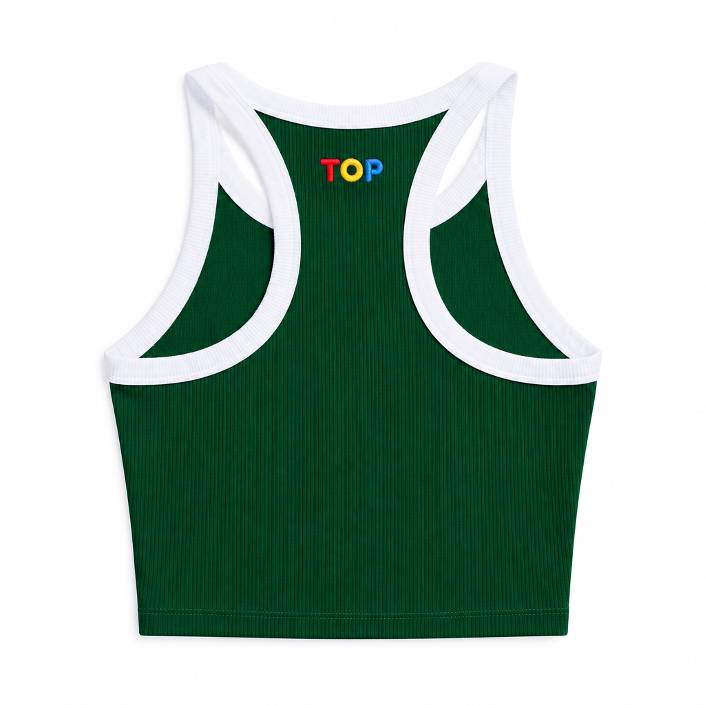 Green Racerback Tank Back Polished
