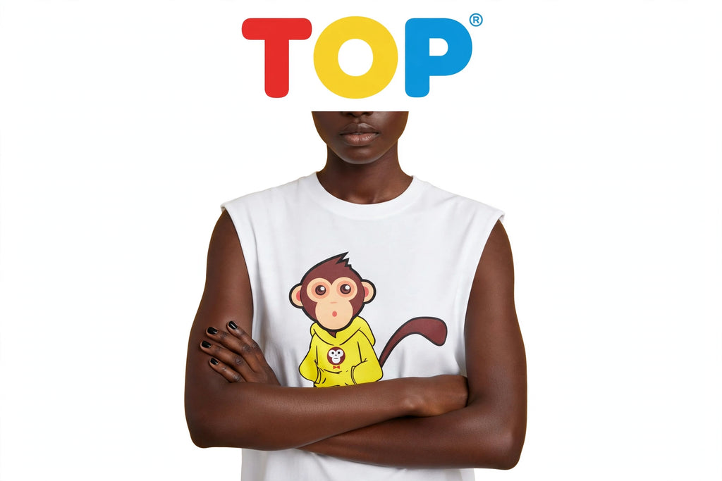 RELAXED SLEEVELESS CARTOON WHITE TANK TOP