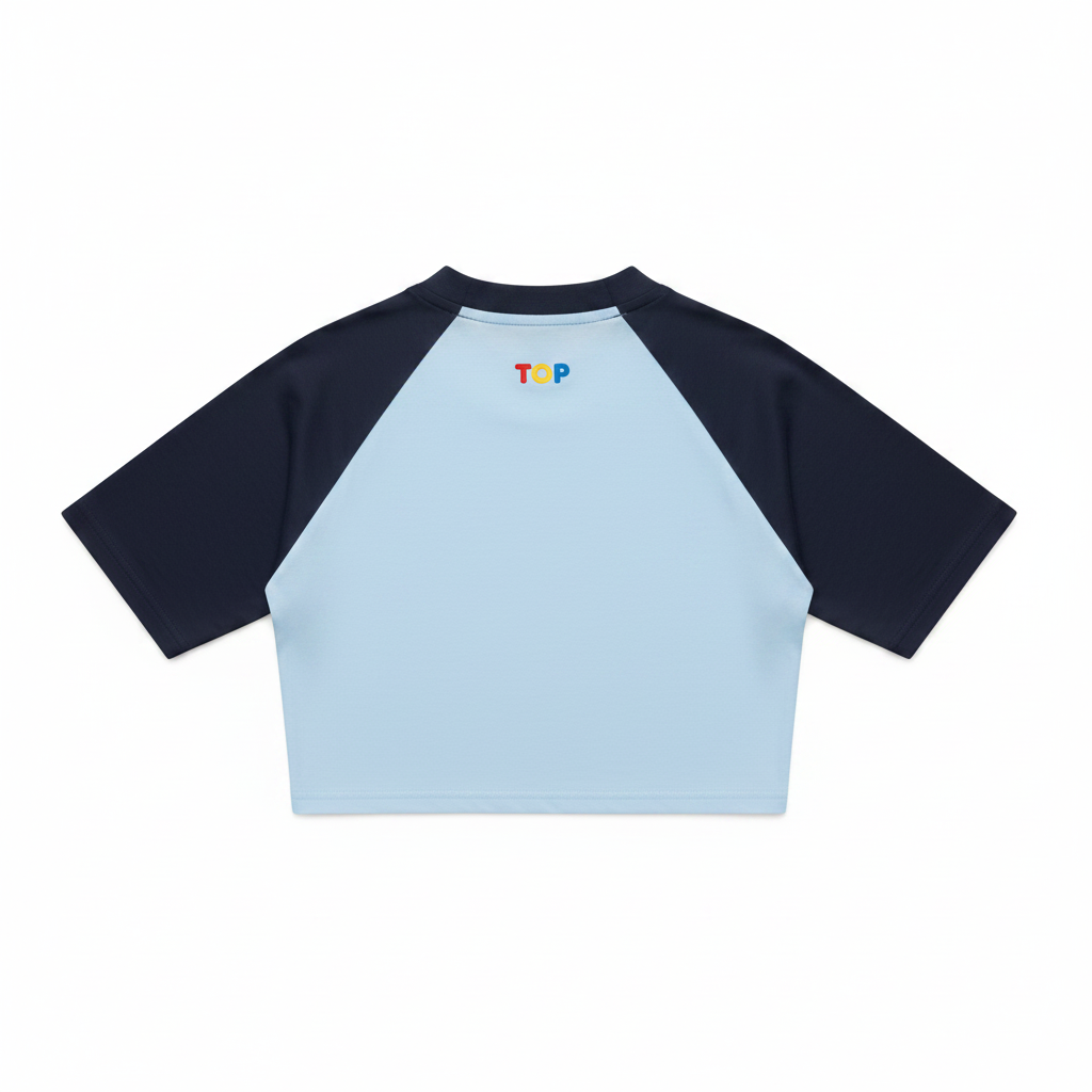 Navy Baby Blue Back Embroidery