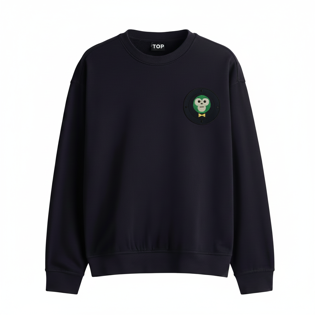 NAVY CREW SWEATERS DOUBLE CIRCLE