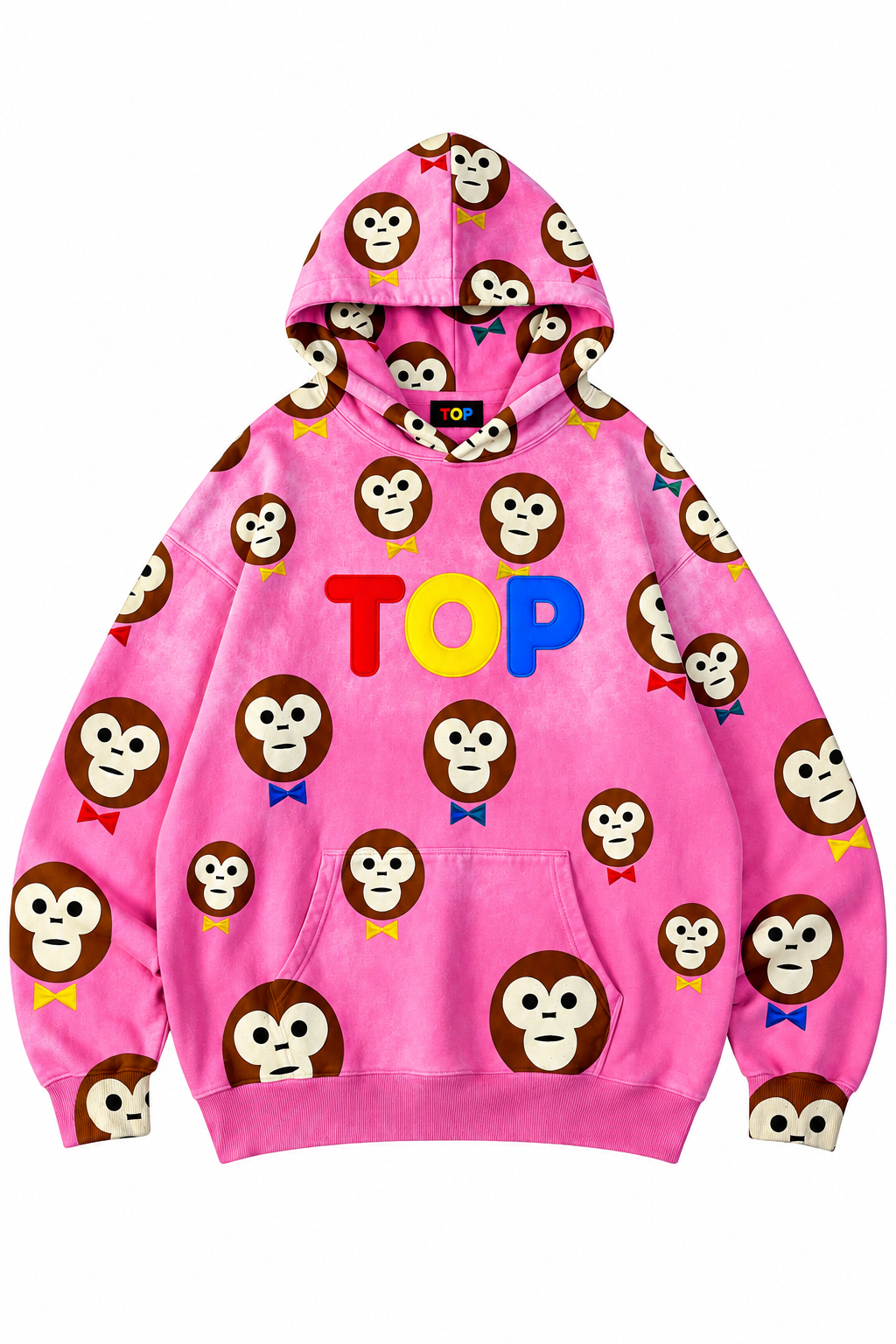 Pink Monkey Hoodie Front Polished