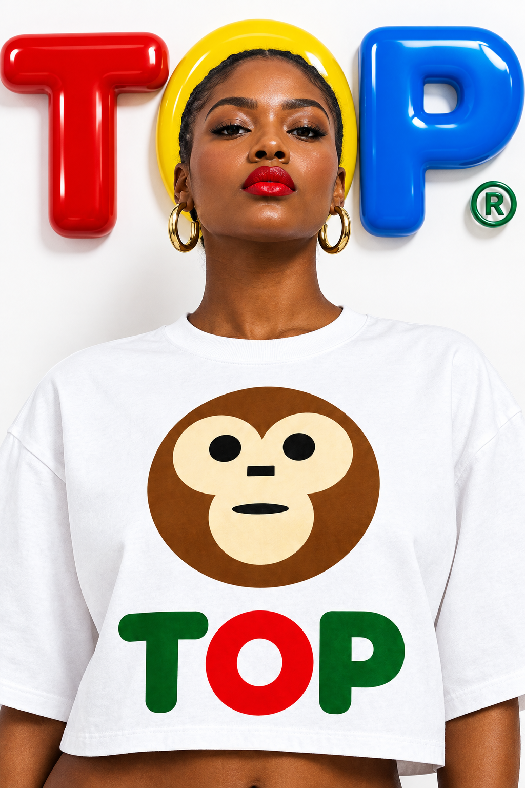 SA Model White Monkey Tee TOP Wall