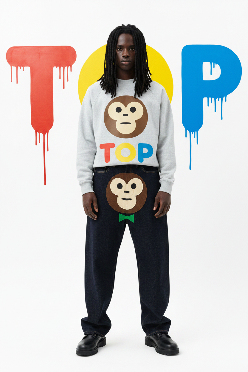 Solo Dread Guy — Grey Sweater Monkey Jeans Drip Wall