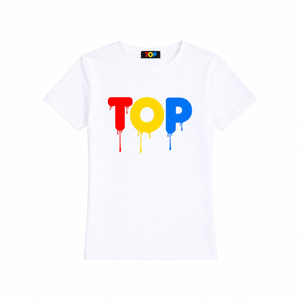 White Fitted Drip Tee Polished