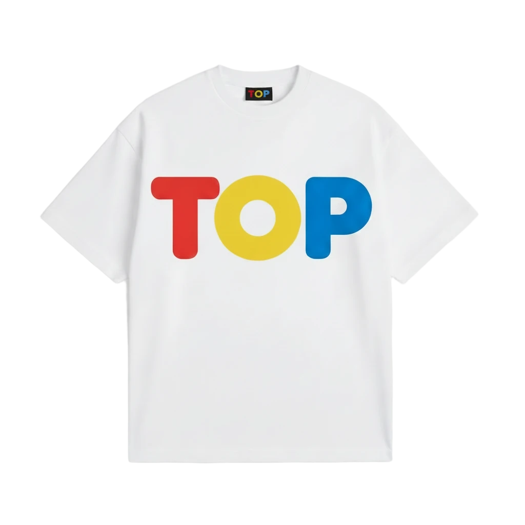 TOP COLORS WHITE OVERSIZED T-SHIRT