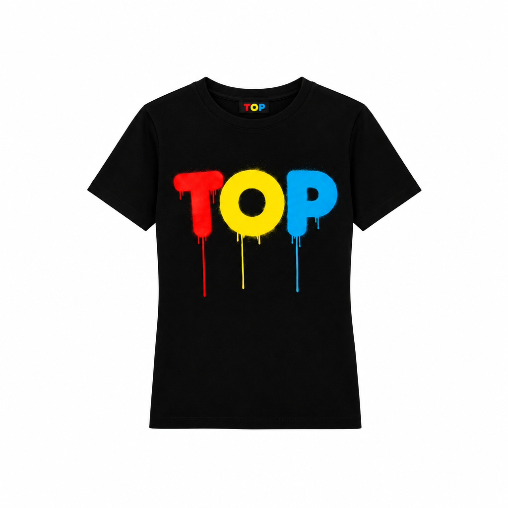 Women's Black Drip Tee Polished